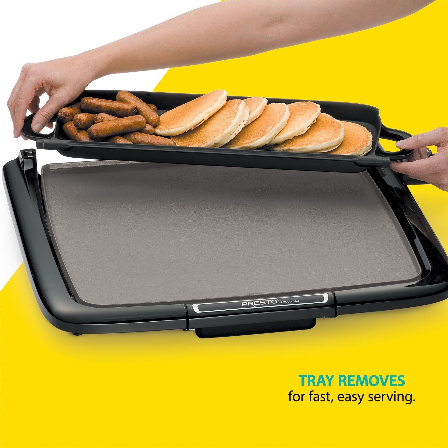 Presto Ceramic Nonstick Electric Griddle Warmer Plus Multifunction Tray Box