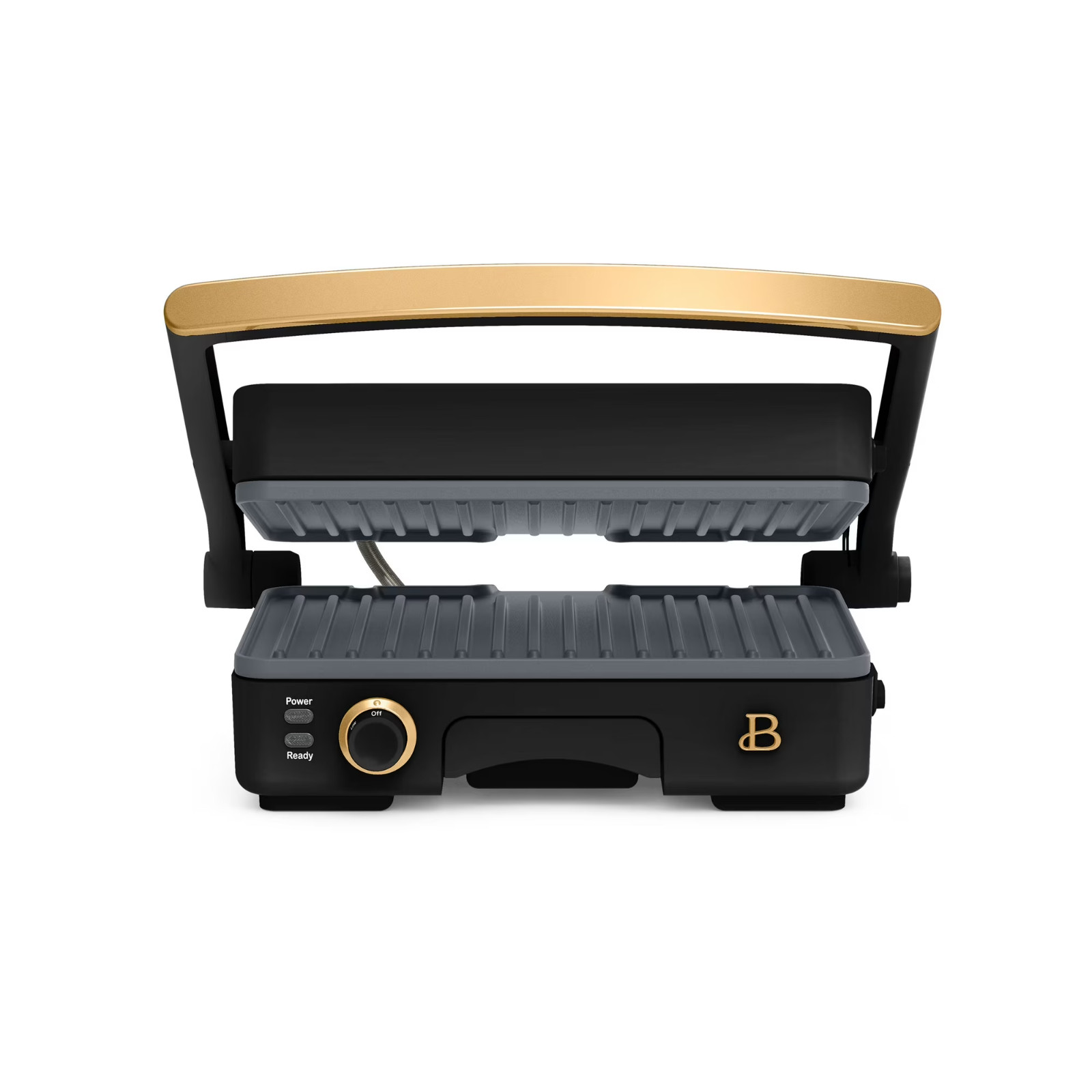 Beautiful 2-in-1 Panini Press & Grill with Detachable Plates, Black Sesame by Dr