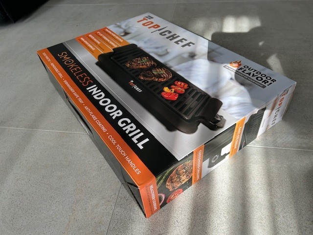 Top Chef Smokeless Indoor Electric Grill Non-Stick Temperature Control, New