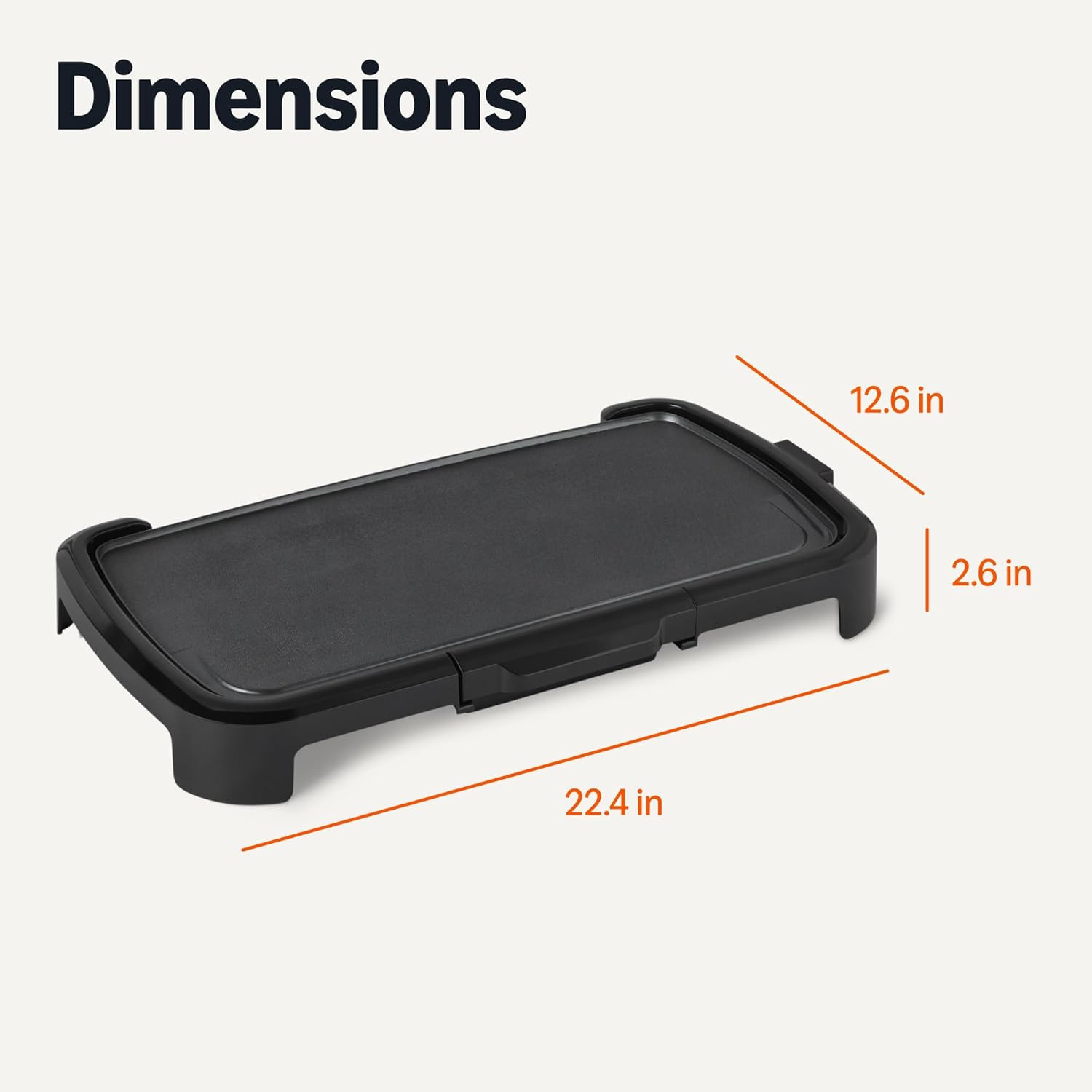 Electric Griddle with Nonstick Ceramic Coating, Adjustable Temperature, Detachab