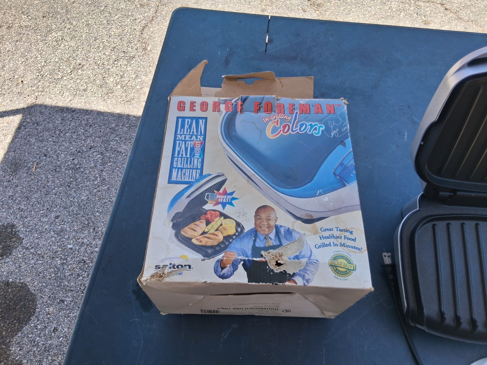Blue/white Grill GR10ABW George Foreman Panini Press Healthy Cooking