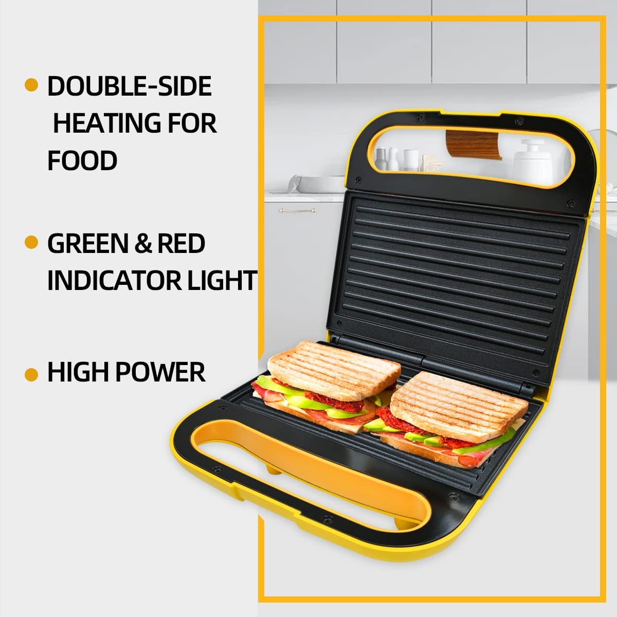 Electric Indoor Grill Panini Press 2 Serving Capacity – Nonstick Plates