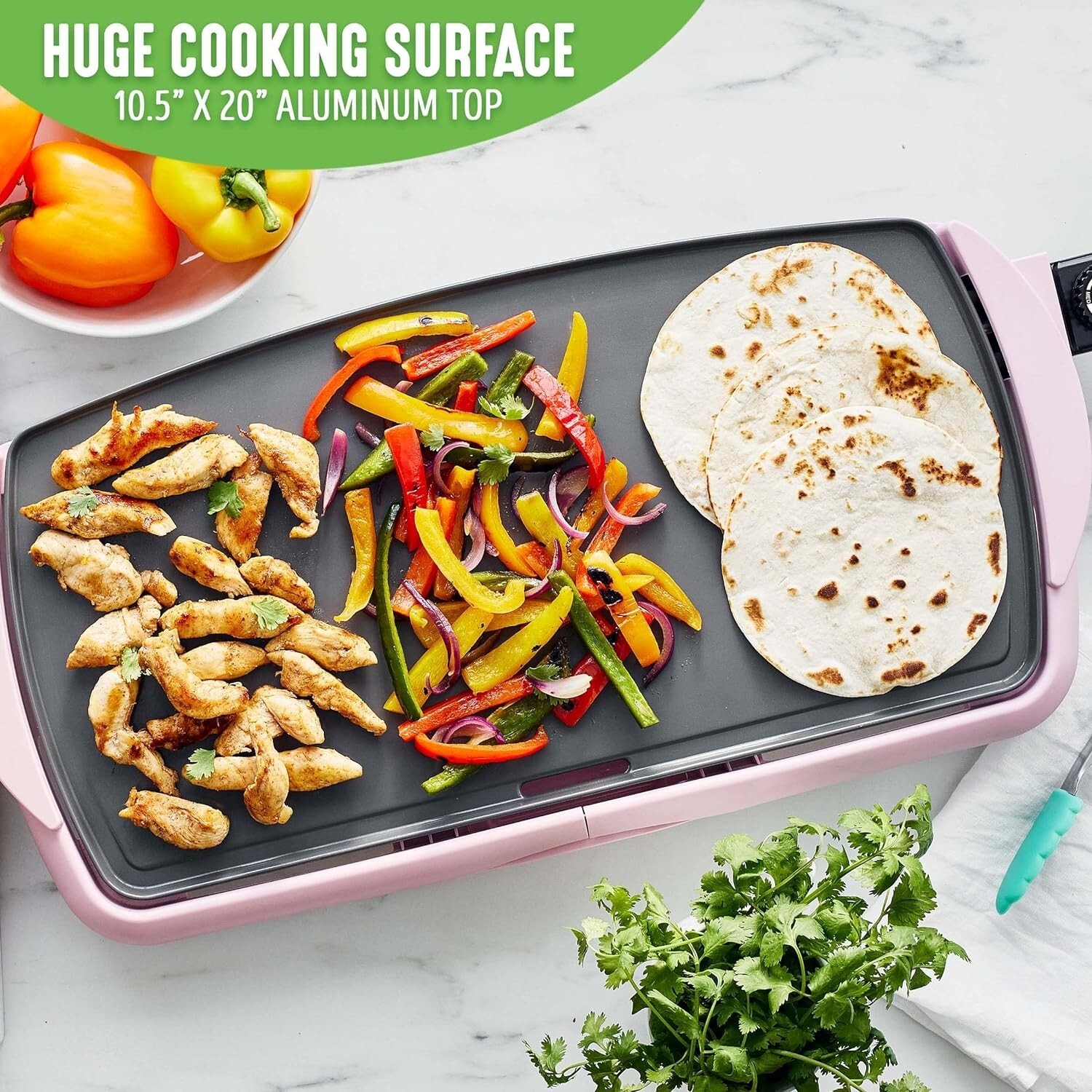 Plancha Electrica Grande Para Cocinar De Desayuno Carne Tacos Tortillas Cocina..