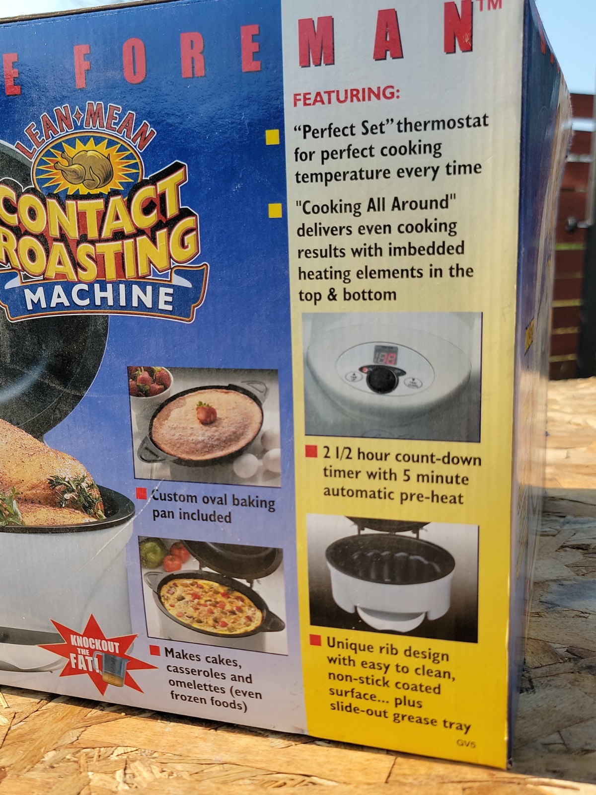George Foreman Lean Mean Contact Roasting Machine Roaster Model GV5- New*