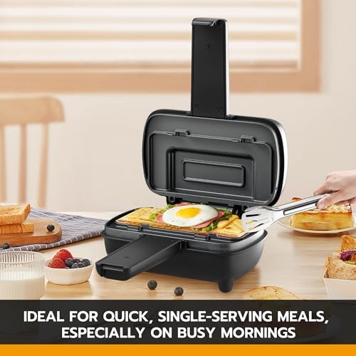 Electric Double-Sided Non-Stick Sandwich Maker, Mini Square Grill Pan for