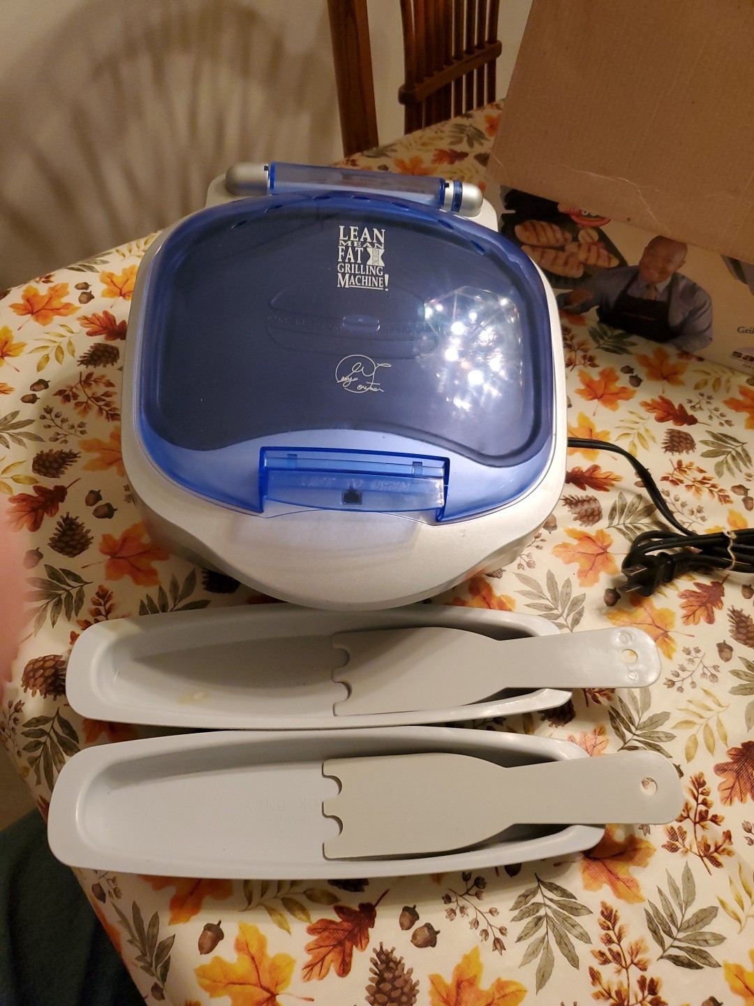 George Foreman Lean Mean Grill Super Champ Colors Blue Top Bread Warmer GR18BWI