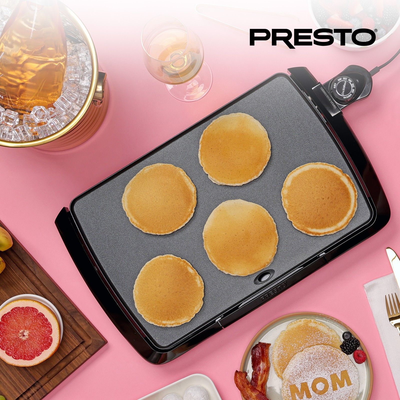 Presto Cool-Touch Electric Griddle, 10.5″ x 16″ Ceramic Nonstick Flat Top Grill