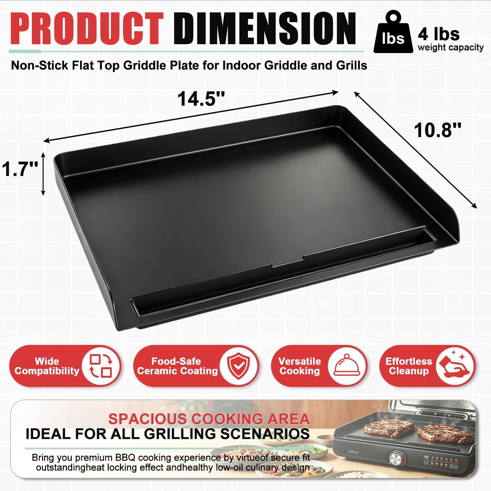WEBROIL GR101 14″x10″ Griddle Plate Ninja Sizzle