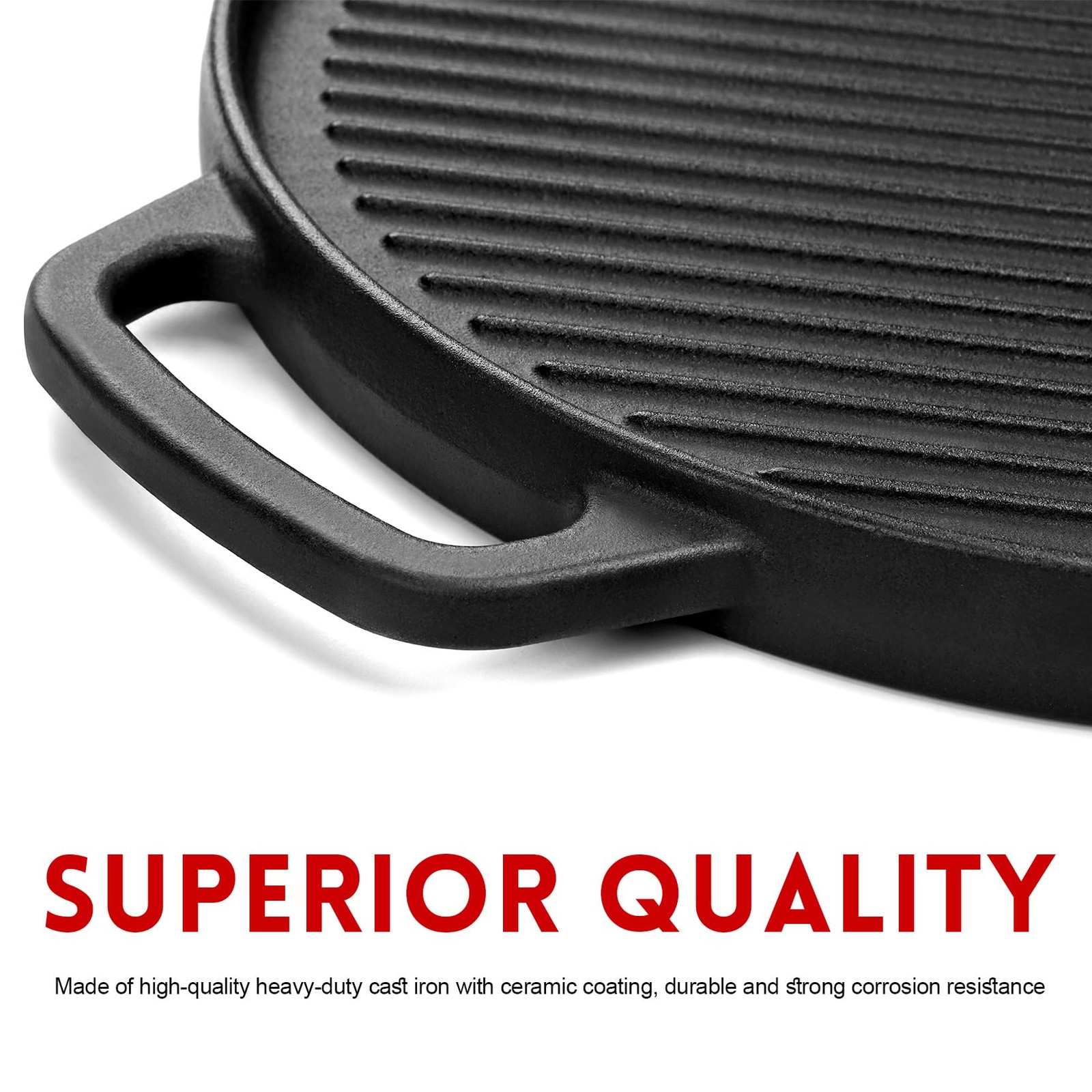 Cast Iron Reversible Griddle, 12 inch Griddle Pan for Stove Tops, Gas Grills …