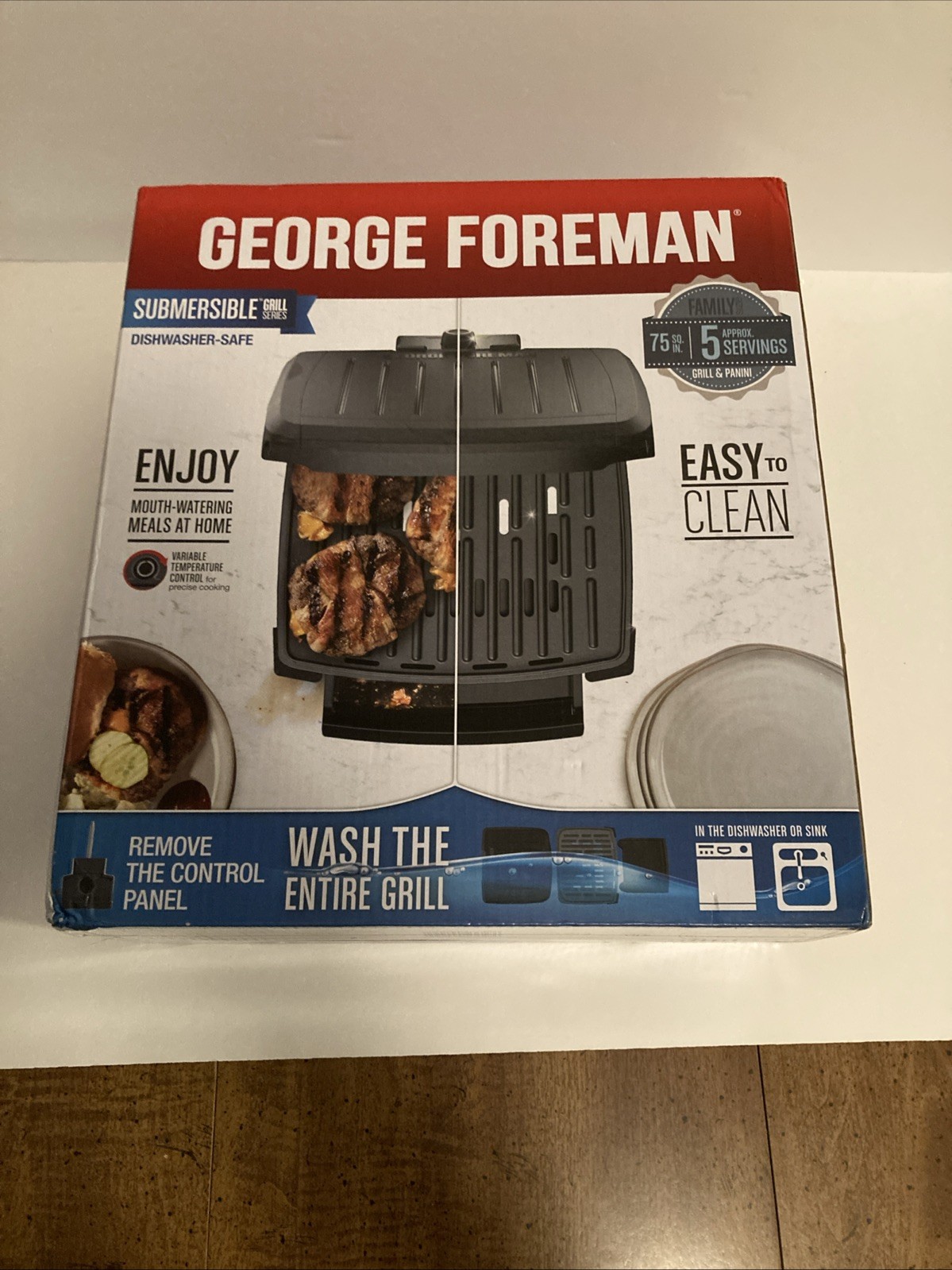 George Foreman – GRECV075B, 5 Serving Submersible Grill Black Plates