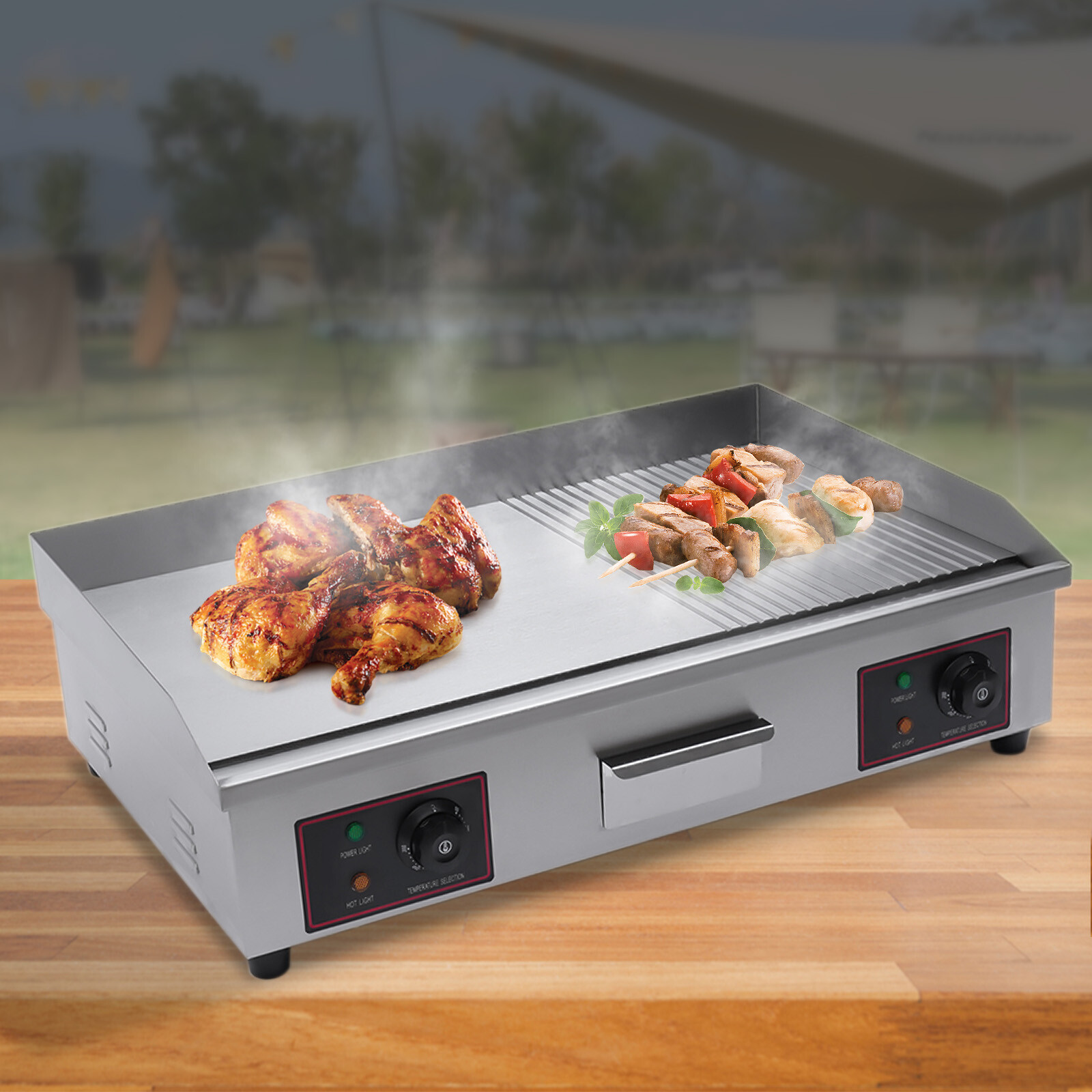 22 in/29 in Commercial Electric Griddle Countertop Flat Top Griddle Grill