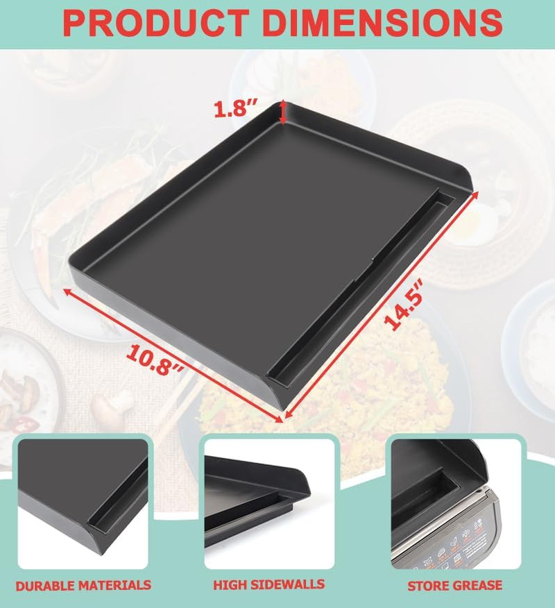GR101 Sizzle Grill Griddle Indoor for Ninja Smokeless Indoor Grill & Griddle, Fl