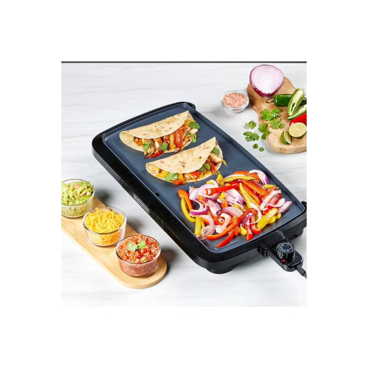 BLACK+DECKER 20″ Family Electric Griddle, Nonstick, Temp Control, 1500W