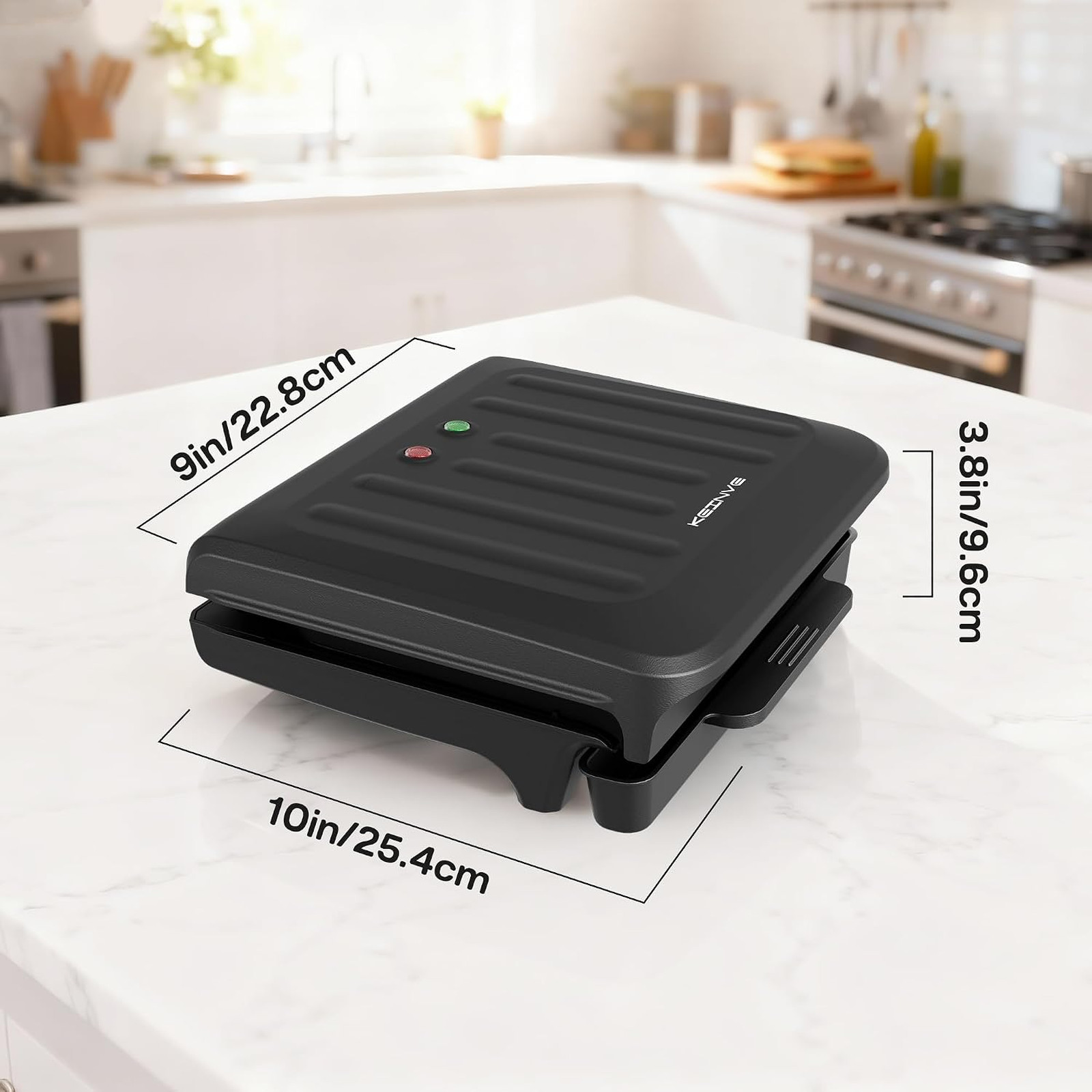 Electric Grill Panini Press, Non-Stick Coating, 850W Dual Heating, Removable