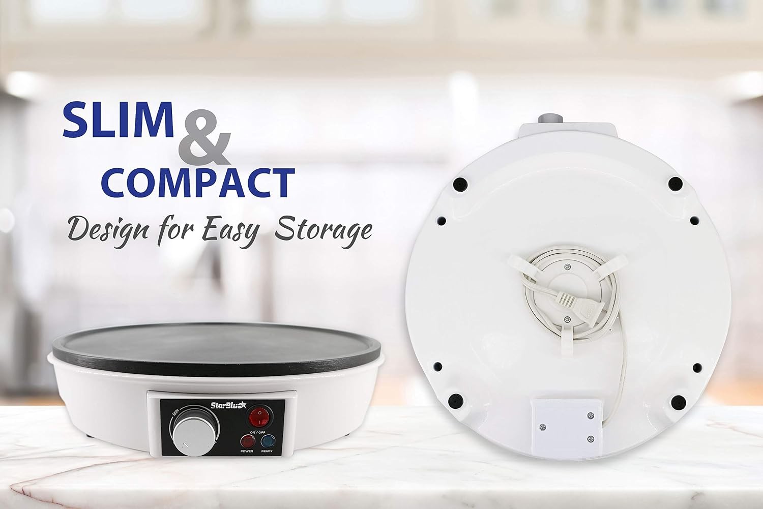 12″ Electric Crepe Maker by with FREE Recipes e-book and Wooden Spatula