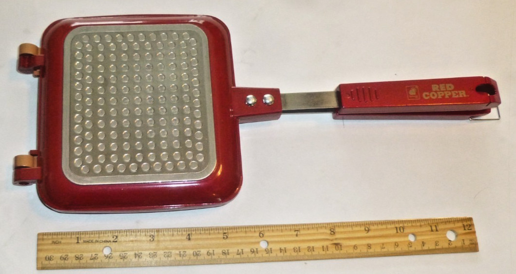Red Copper Flipwich Non-Stick Sandwich Maker Grilled Sandwich Panini Pan