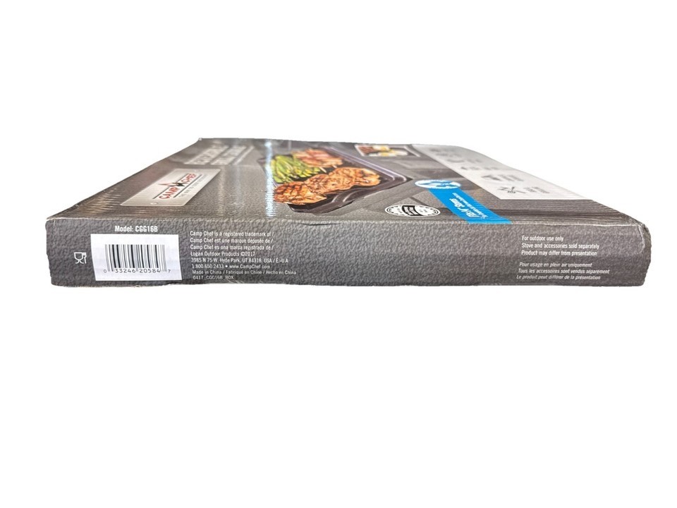 Camp Chef Reversible Pre-Seasoned Cast Iron Griddle Grill Cooking Surface 14×16
