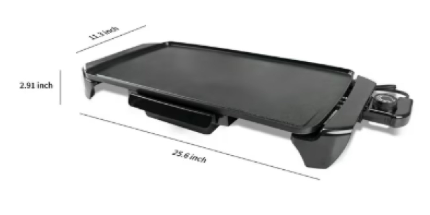 Mainstays MS-GRD20 Non-Stick Electric Kitchen Griddle – Black