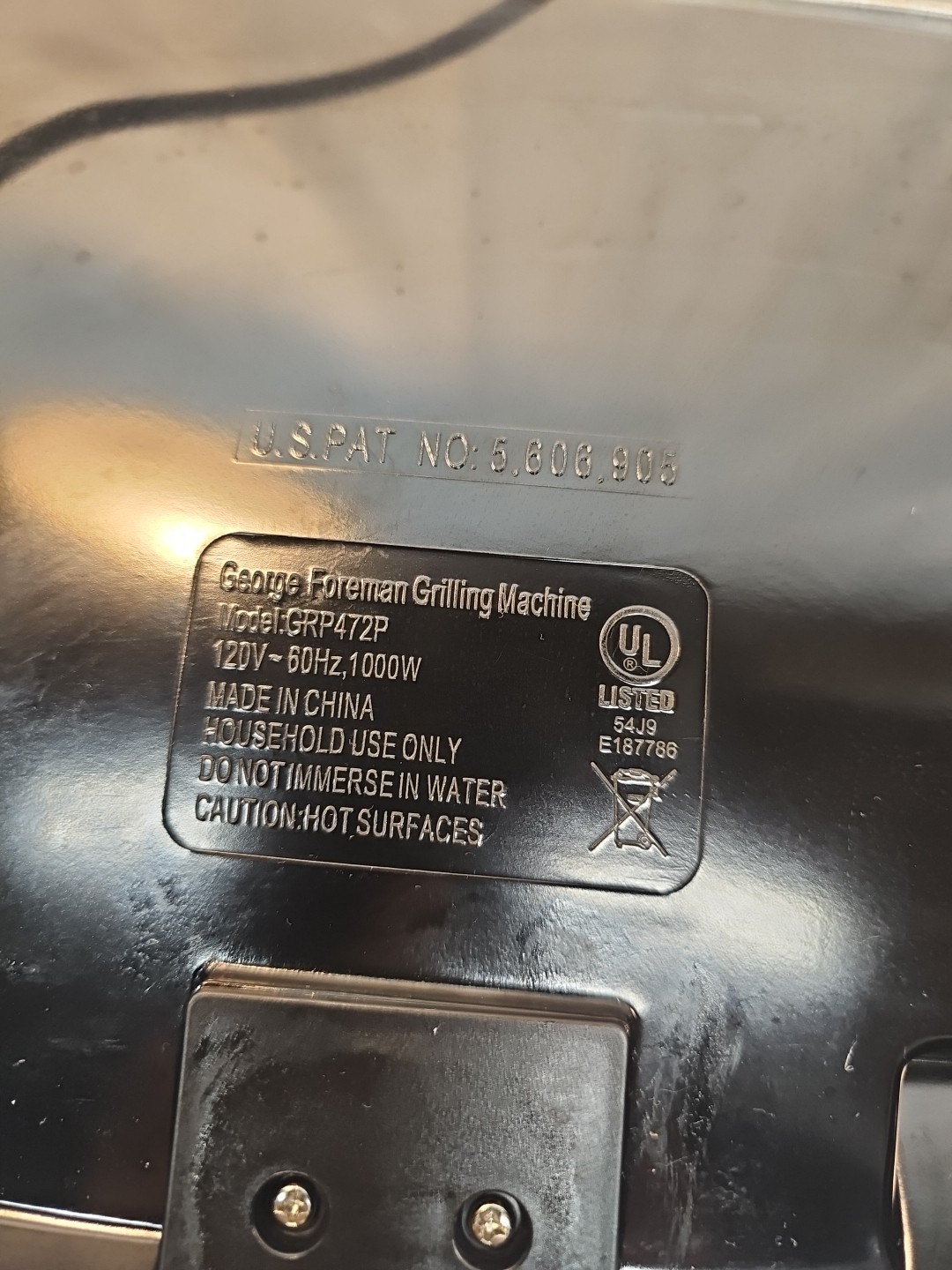 George Foreman Serving Removable Plate Grill Panini Press Platinum GRP472P-1000W
