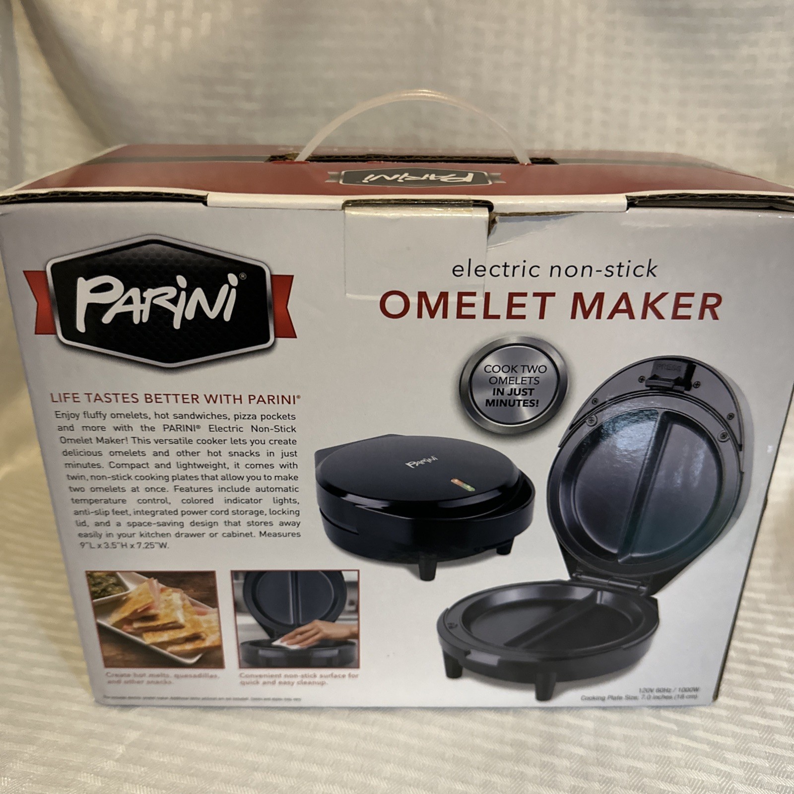 Parini Omelet Maker Electric Non-stick New in Box