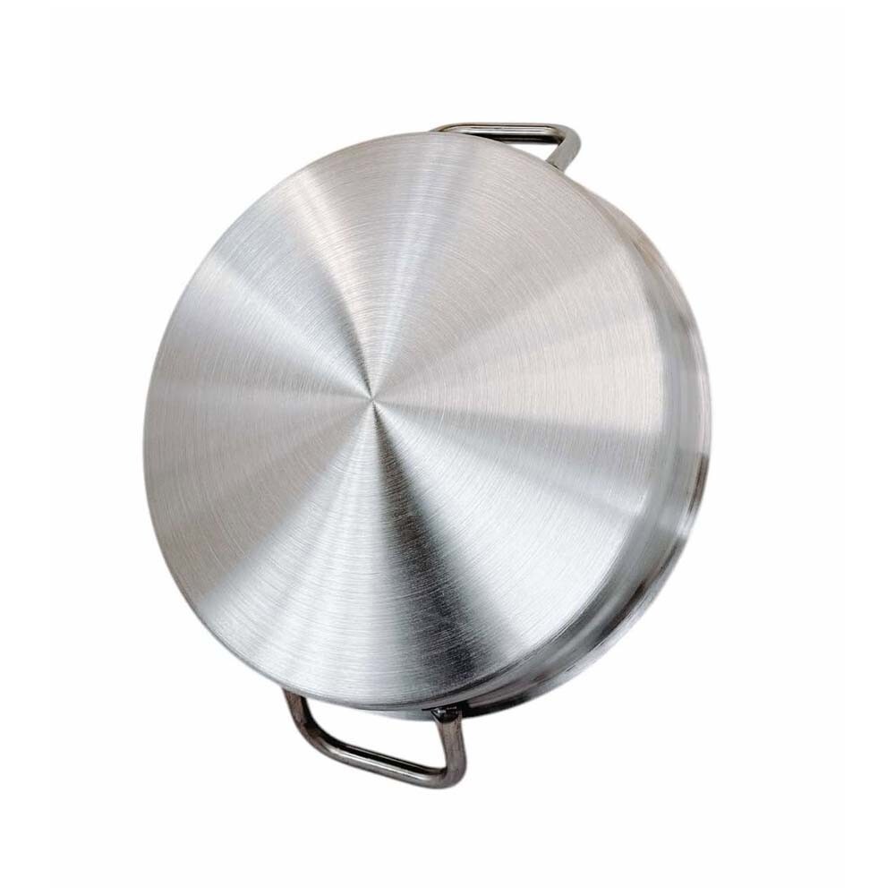 Non-Stick Round Stainless Steel Flat Comal Griddle Pan Grill Tray Cook 16-1/2″