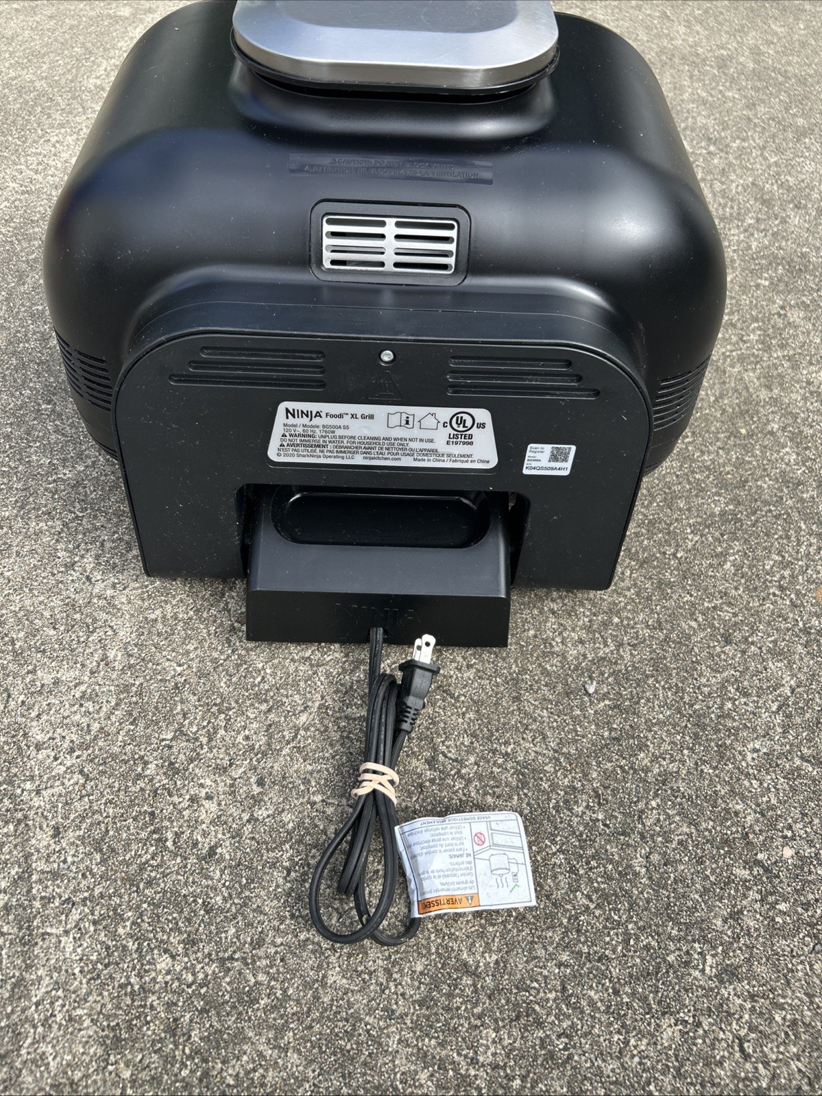 Ninja Foodi XL Grill Model BG500A 5-in-1 Indoor Grill Air Fryer