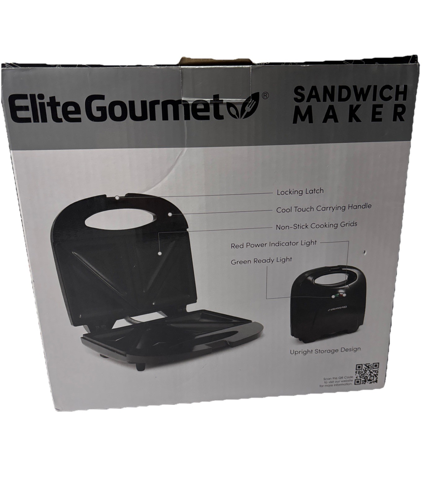 Elite Gourmet Sandwich Maker ESM2207 Non-Stick Cooking Surface