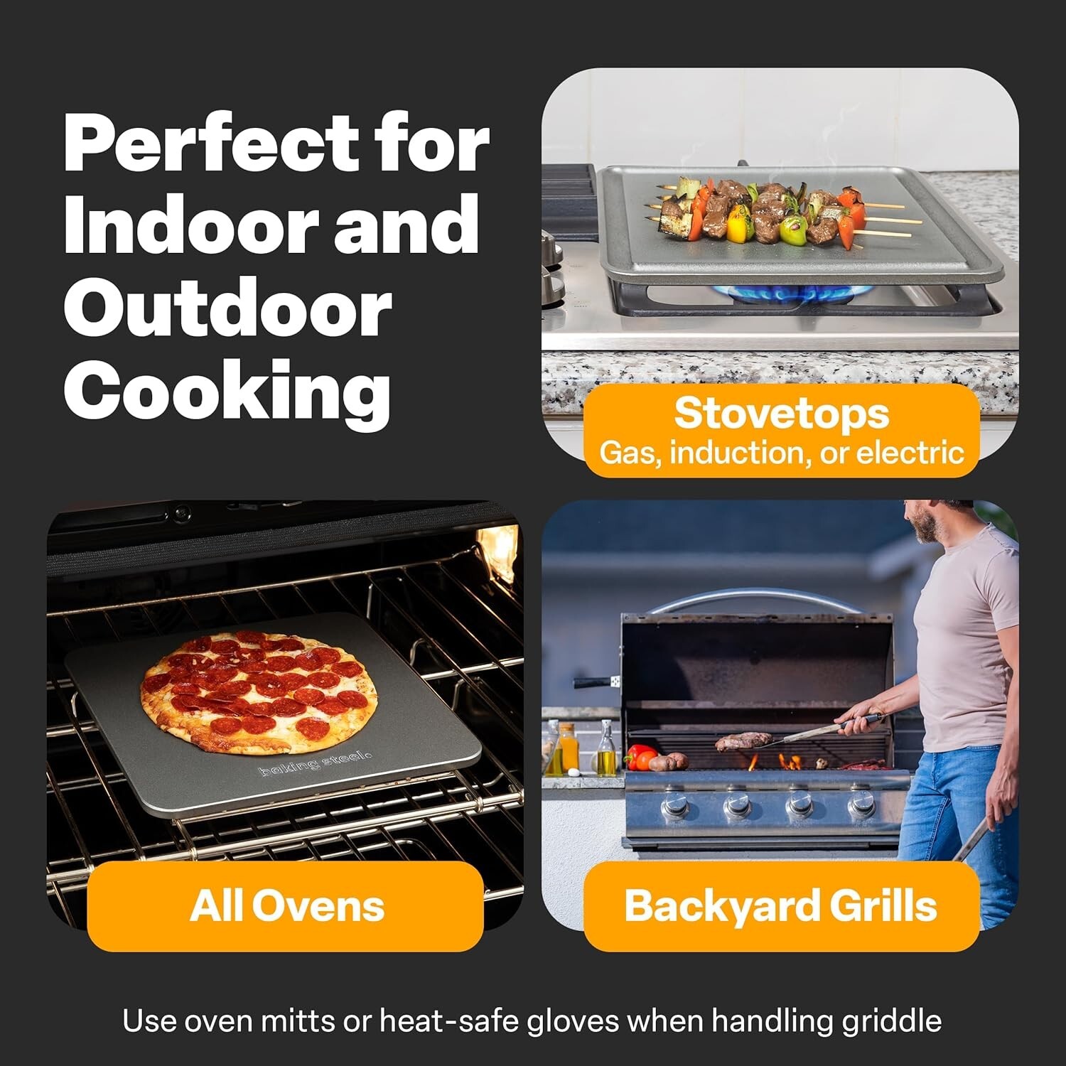 11.5″x11.5″x3/8″ – Flat Top Griddle for Stovetope, Grill, and Oven Use – Pre-…