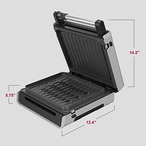 George Foreman Contact Smokeless Select a Temp. Grill, Family Size (4-6 Servi…