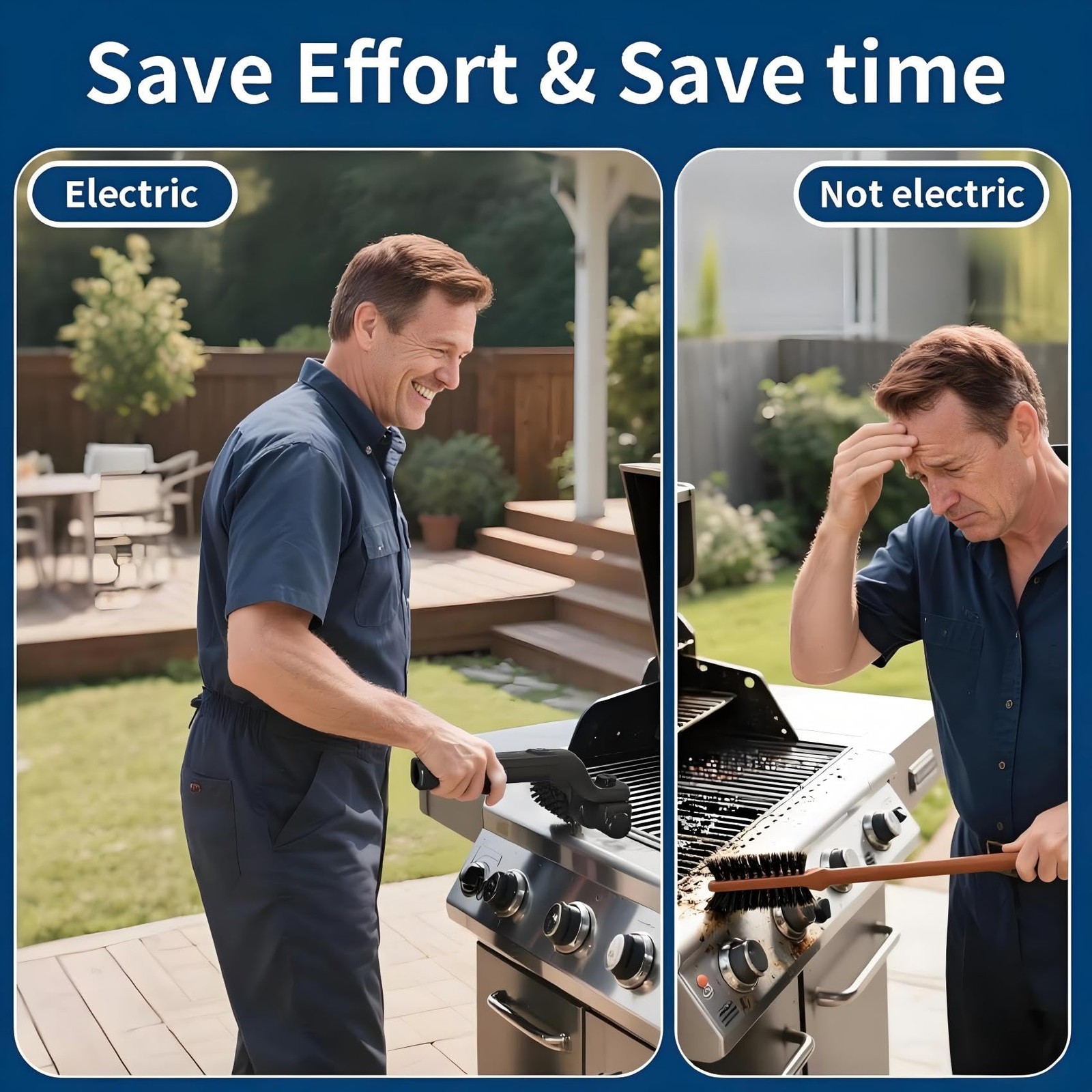Electric Grill Brush Rechargeable, 3 Powerful Speed BBQ for Black