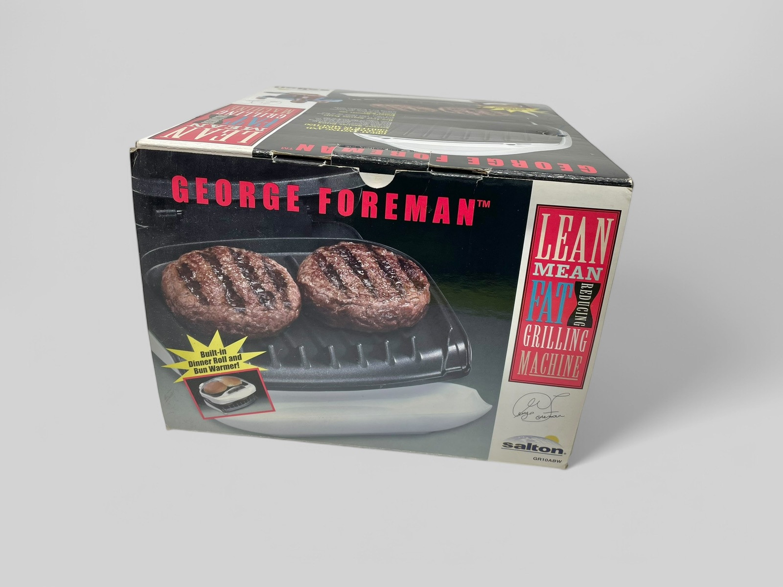 VTG George Foreman Grill White GR10ABW Y2K Retro Kitchen Appliance NOS DEADSTOCK