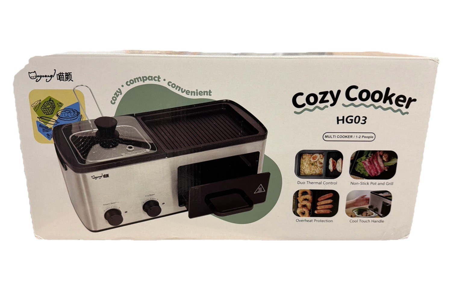 4 in 1 Breakfast Maker Station with Indoor Grill/Griddle/Toast Drawer/Frying New