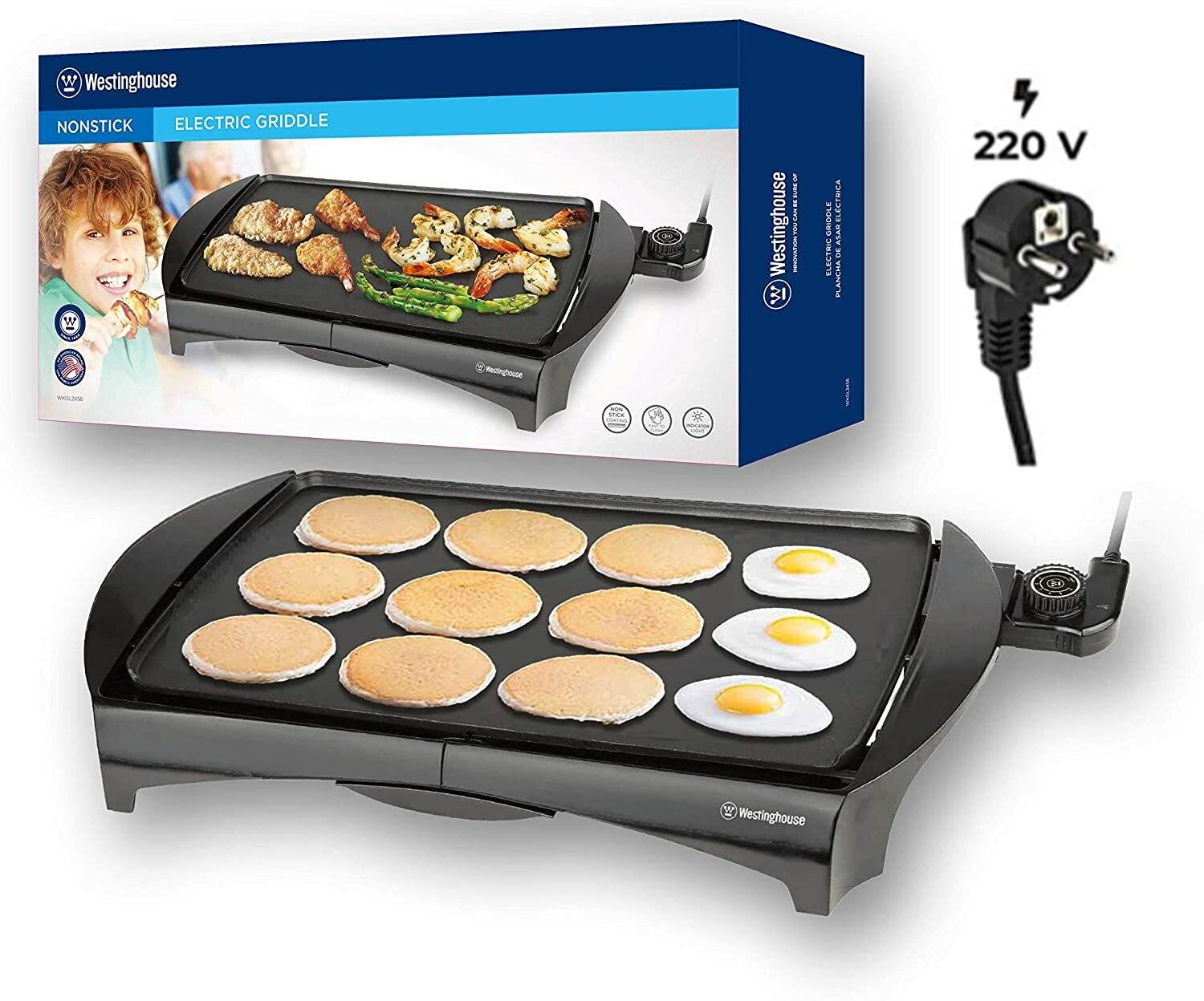 Westinghouse 220 volt griddle Family Size grill 220 Volts (NOT FOR USE In USA)