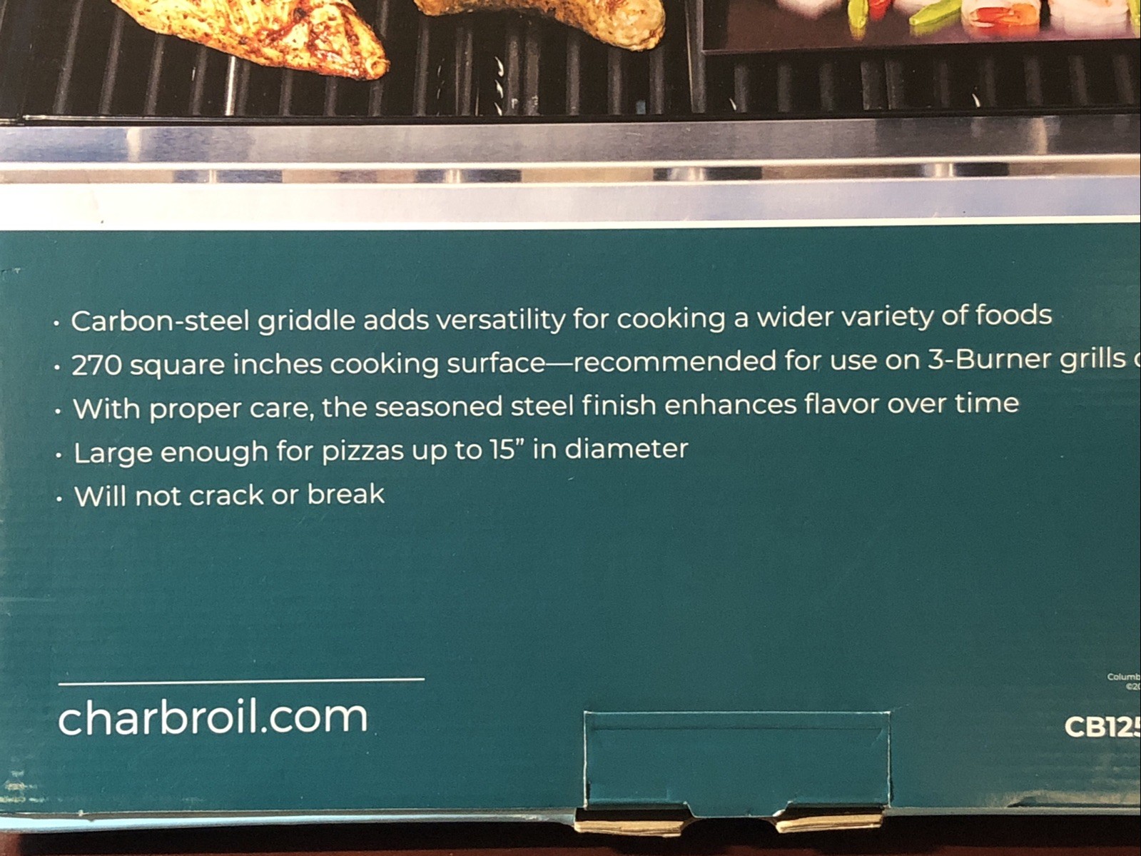 Char-Broil Carbon Steel Griddle Stone Grill Topper Silver NEW