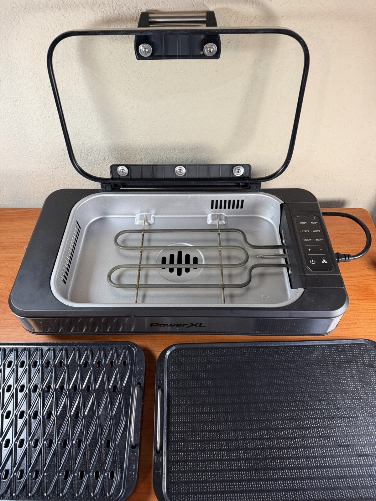 PowerXL Smokeless Grill Elite Indoor Electric Grill Tempered Glass Lid w/Griddle