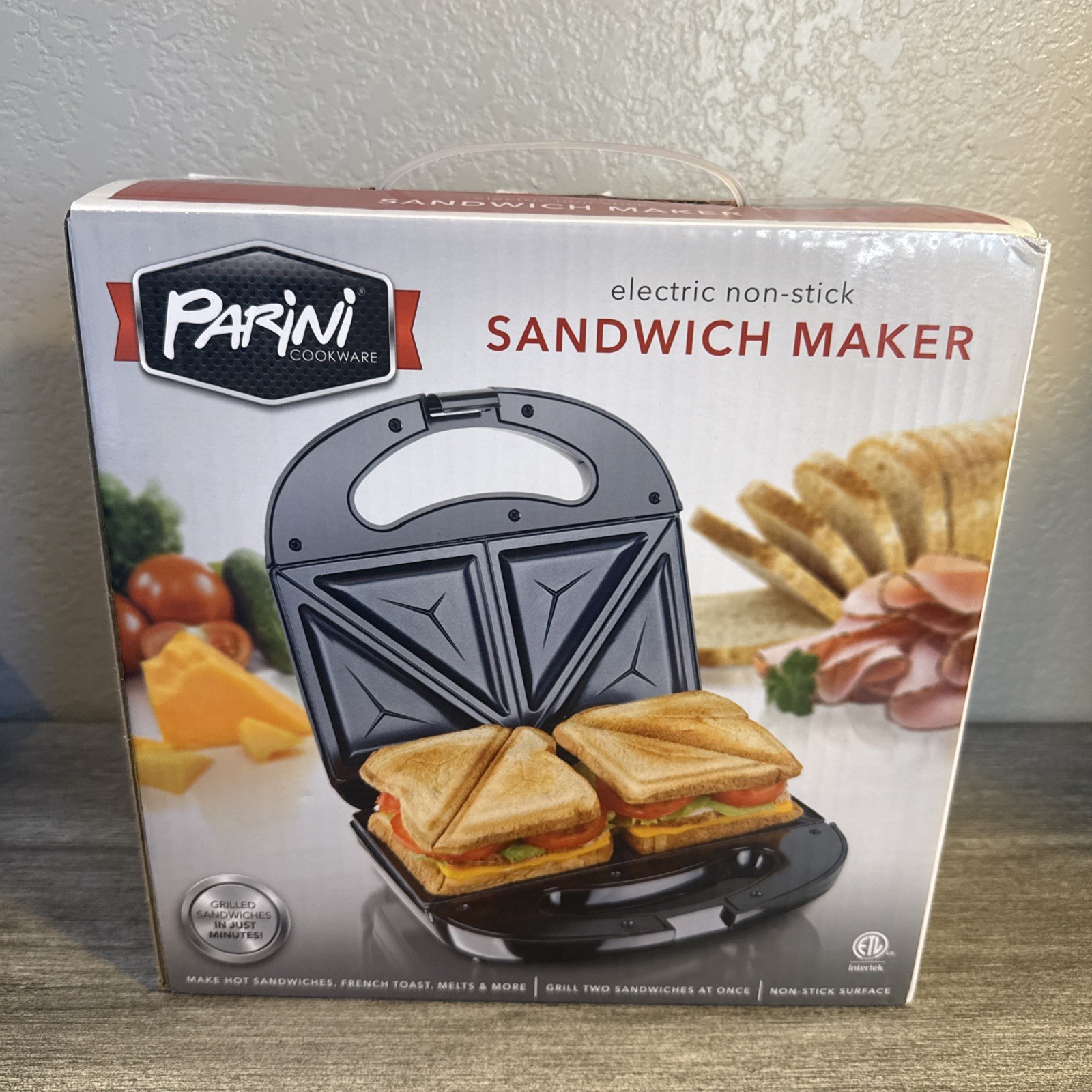 Parini Electric Sandwich Maker Grill Non Stick Surface NEW