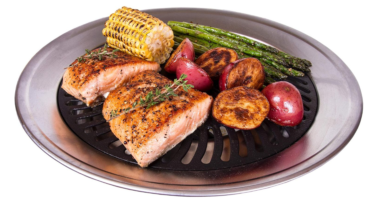 Kitchen + Home Stove Top Smokeless Grill Indoor BBQ, Stainless Steel…….