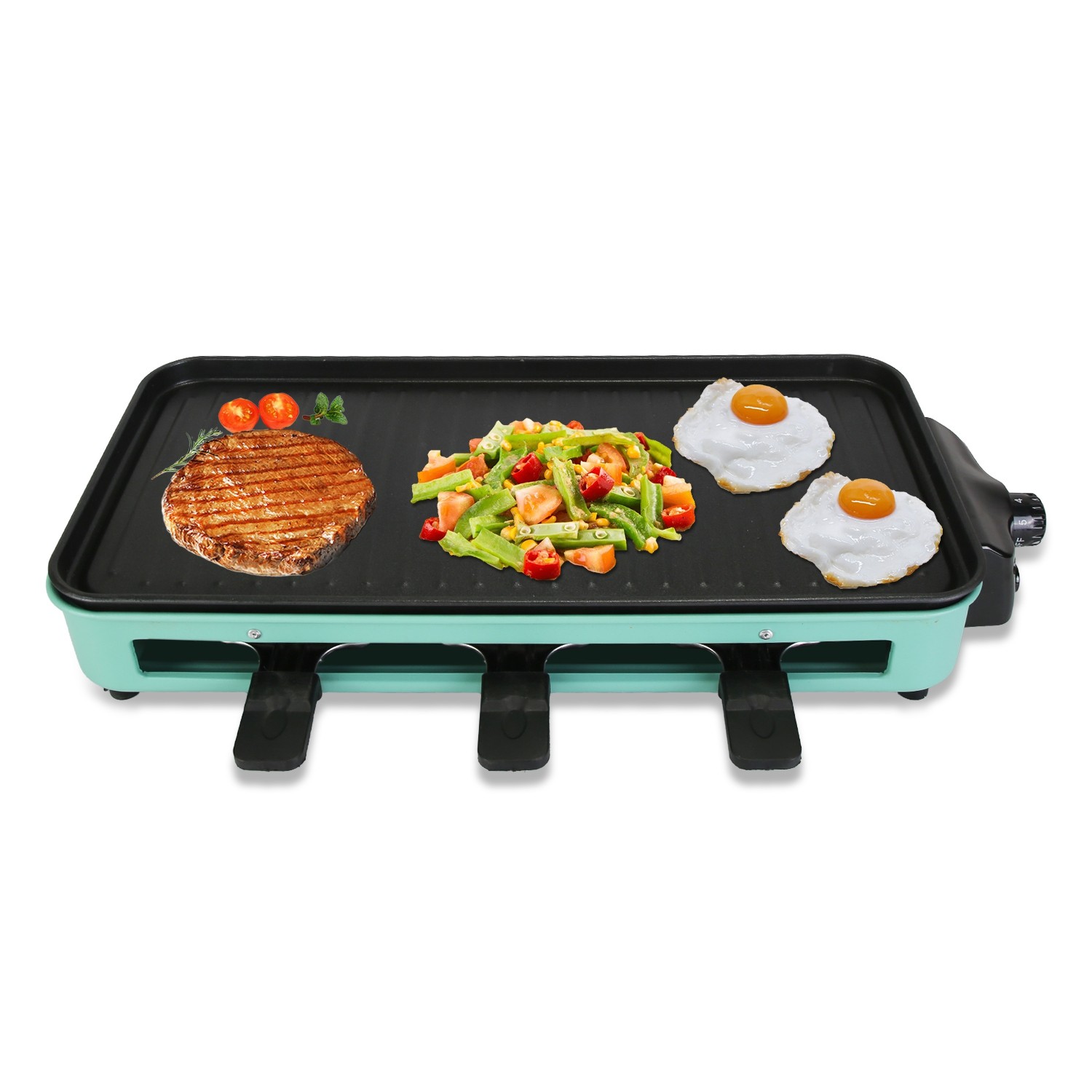 2 in 1 Electric Indoor Grill Electric BBQ Grill Portable Barbecue Cooking Plate