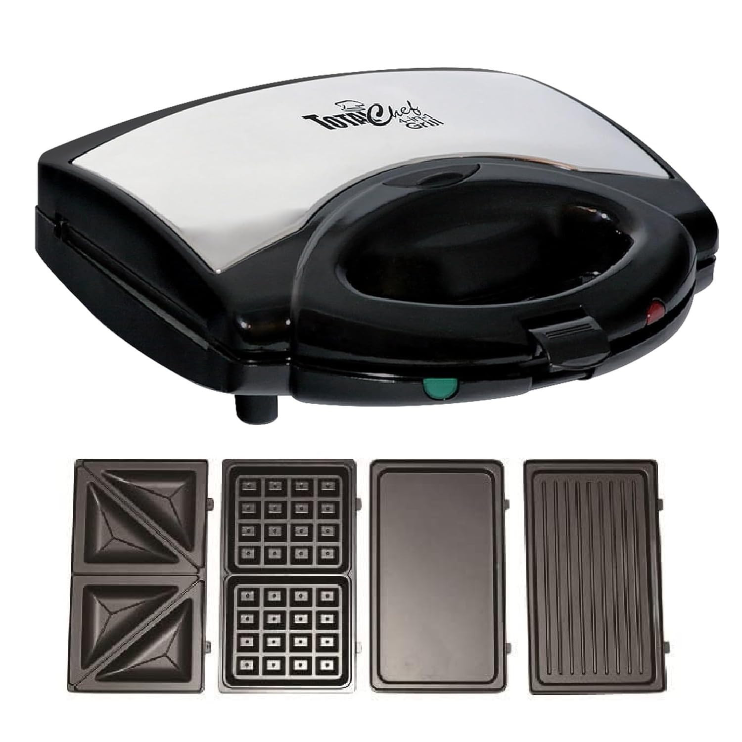 Total Chef 4-In-1 Interchangeable Cooking Surfaces, Countertop Grill plus Open G