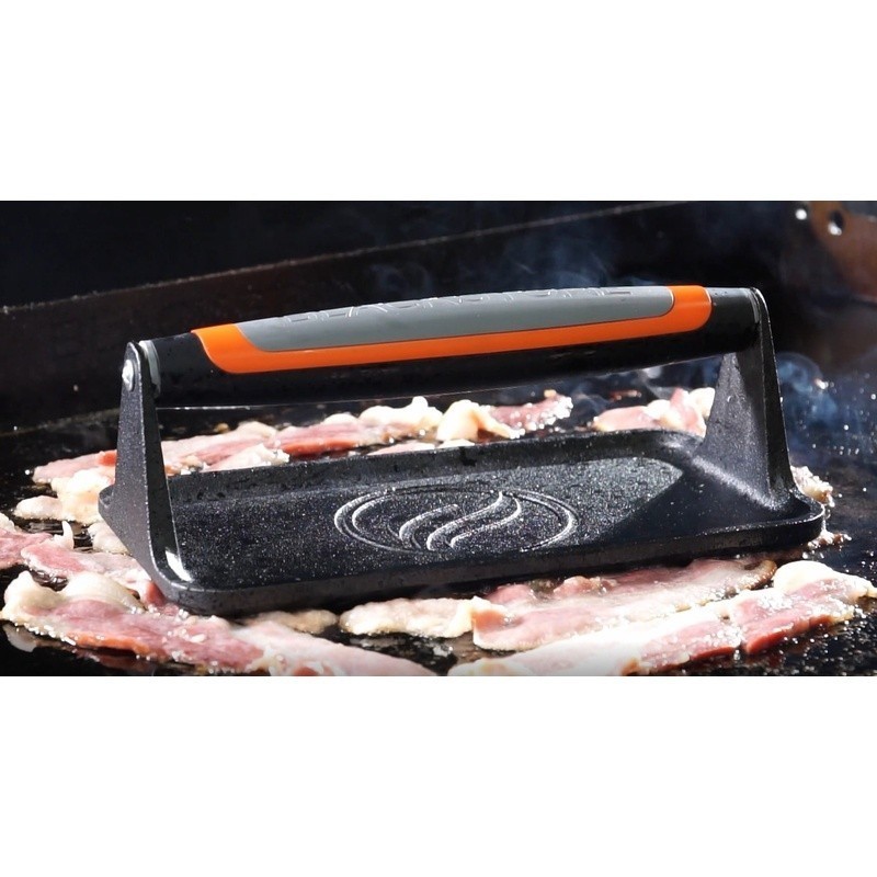 Cast Iron Griddle Press Non-Slip Handle Heat Resistant Ideal Bacon Paninis New