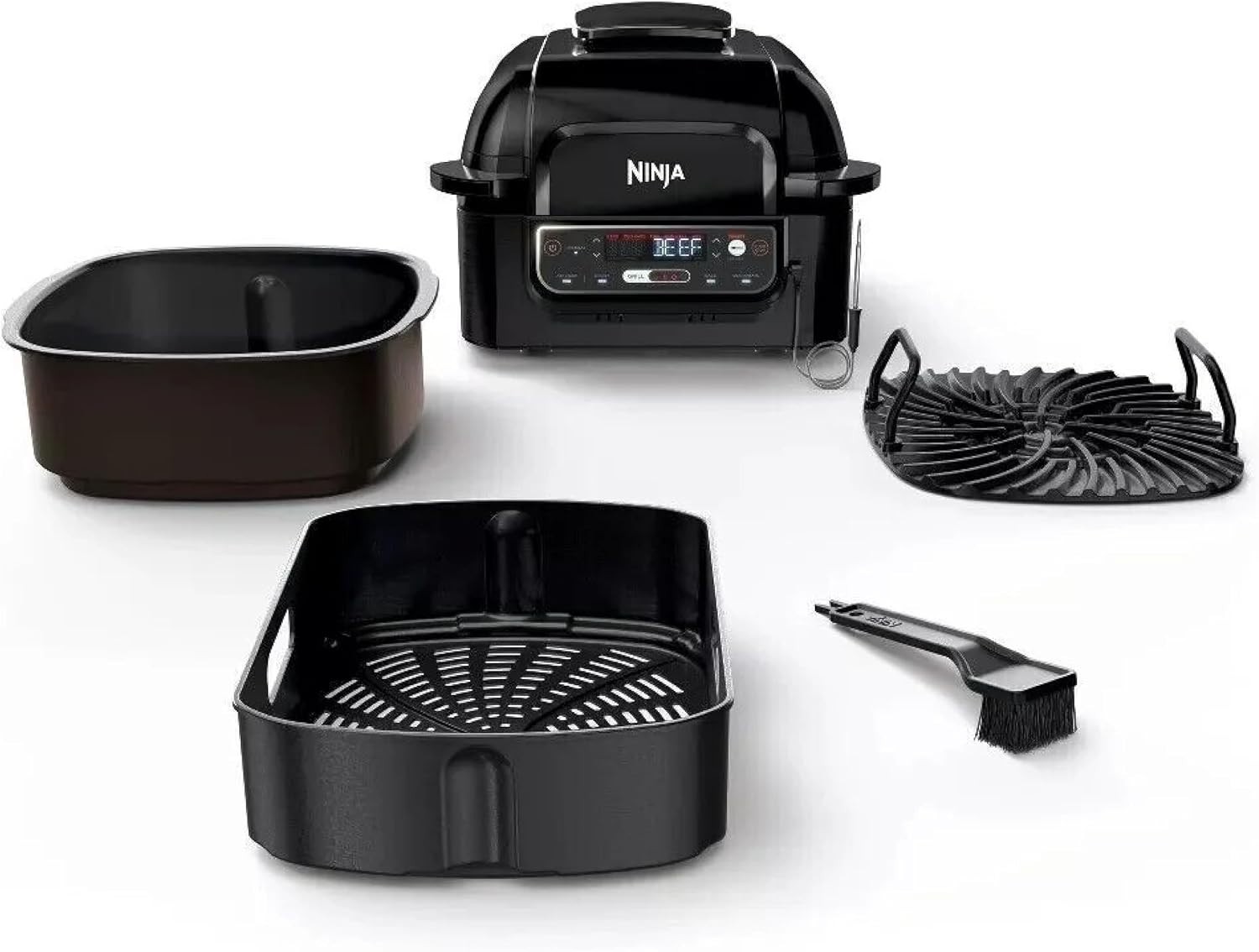 Foodi Pro 5-in-1 Indoor Integrated Smart Probe, 4-Quart Air Fryer, Roast, Bake,