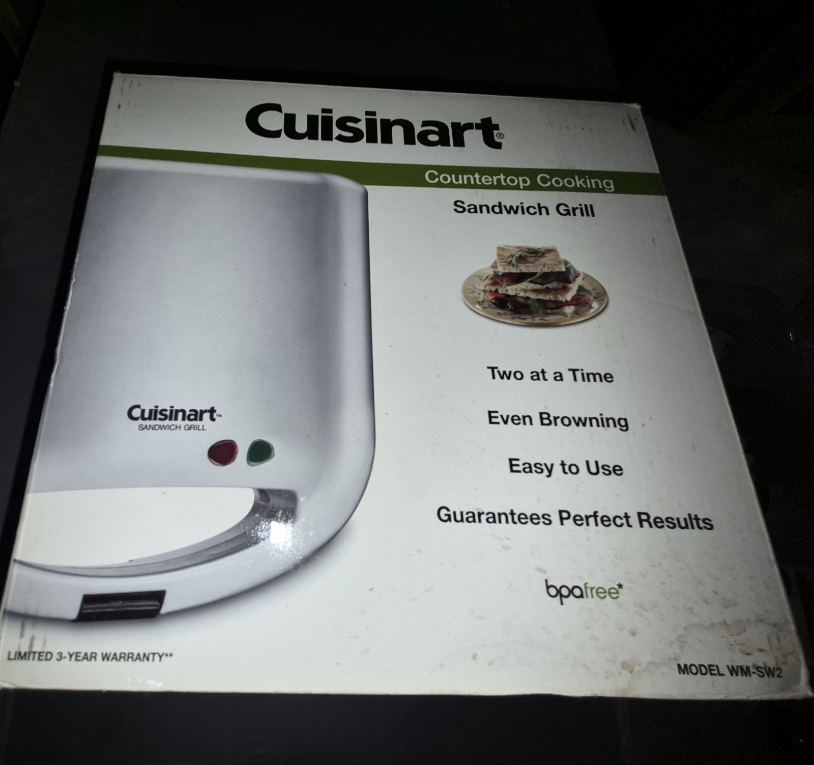 Cuisinart Countertop Cooking Dual Non-Stick Sandwich Grill Maker WM-SW2N