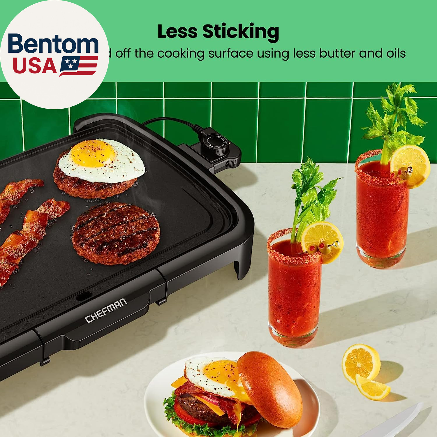XL Electric Griddle with Removable Temperature Control, Immersible Flat Top Gril