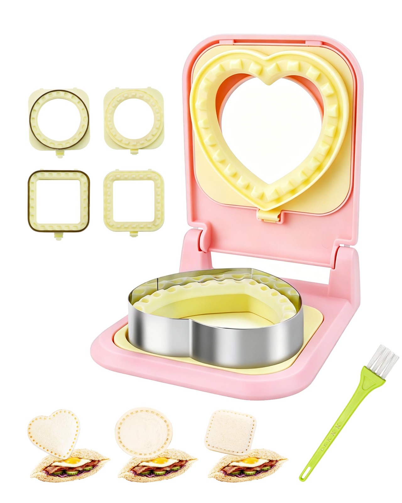 3-in-1 Uncrustable Sandwich Maker – Heart/Circle/Square Crustless Sandwich Cu…