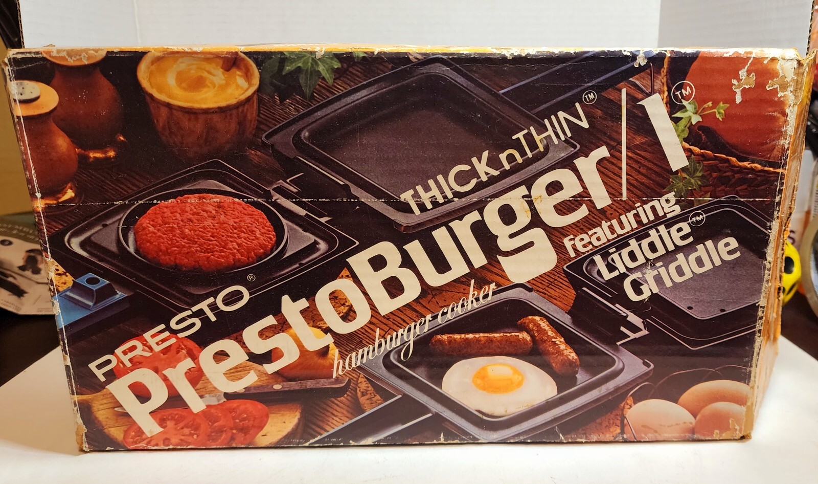 Presto Burger 1 Liddle Griddle Hamburger Cooker Thick N Thin Tested works w/ box