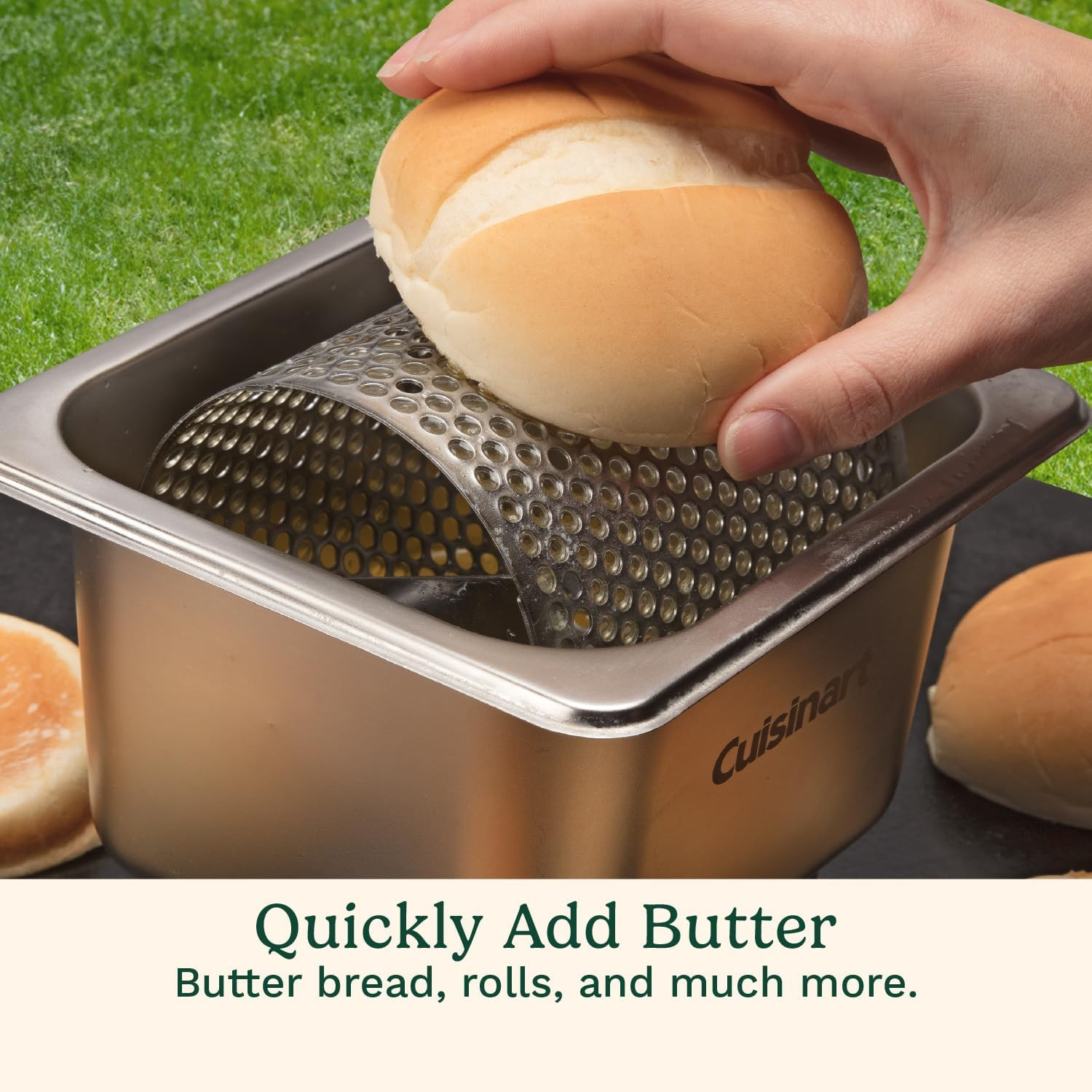 Stainless Steel Butter Wheel, Raised Bottom Butter Roller for Griddle for Golden