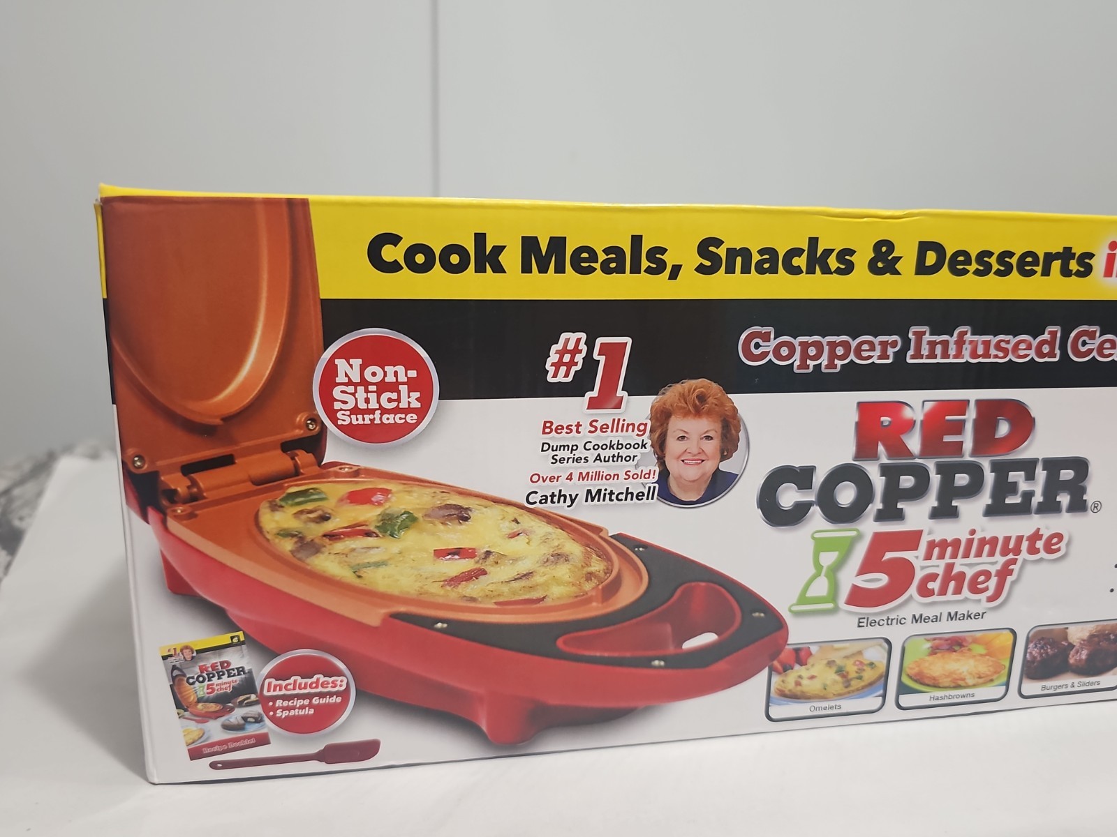 Copper Red 5 Minute Chef Electric Meal Omelet Maker (Sealed) As Seen On Tv Coppe