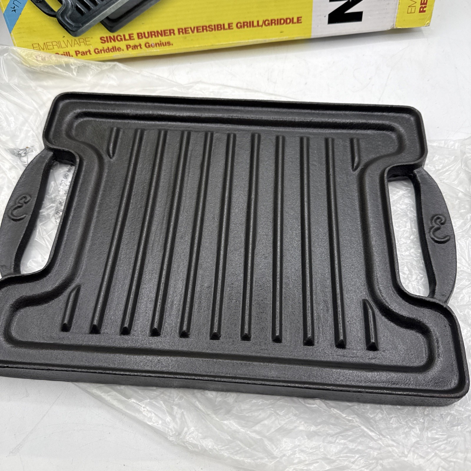 Emeril Cast Iron Enameled Reversible Grill/Griddle Emerilware All-Clad – NEW