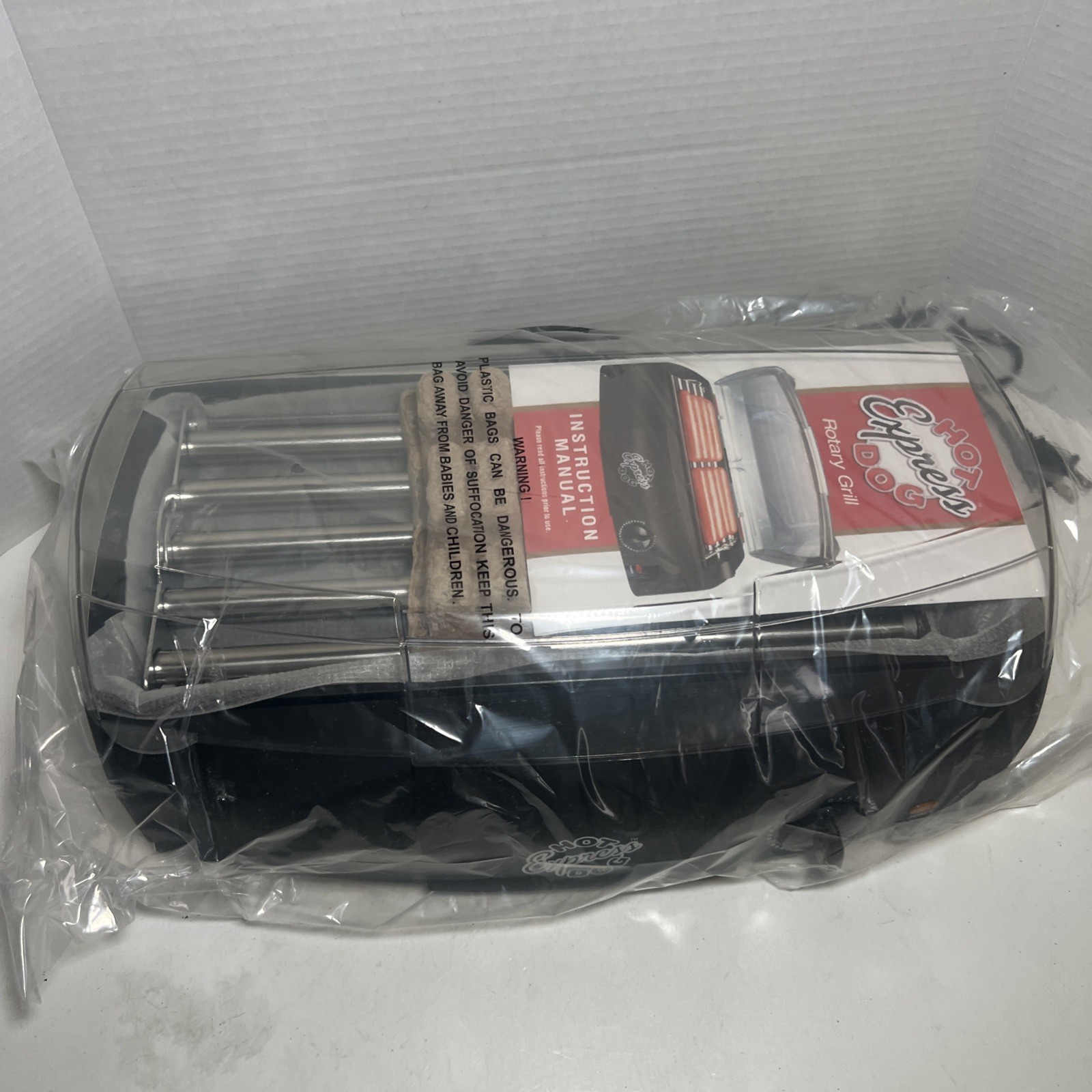 Emson Hot Dog Express 600-Watt Roller Rotary Grill HD-99 SSteel New Opened- READ