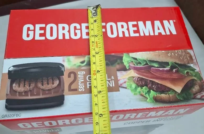 NEW George Foreman Individual Size Conpact Grill & Panini Press – Bronze & Black